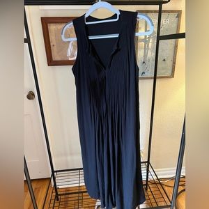 Black linen dress